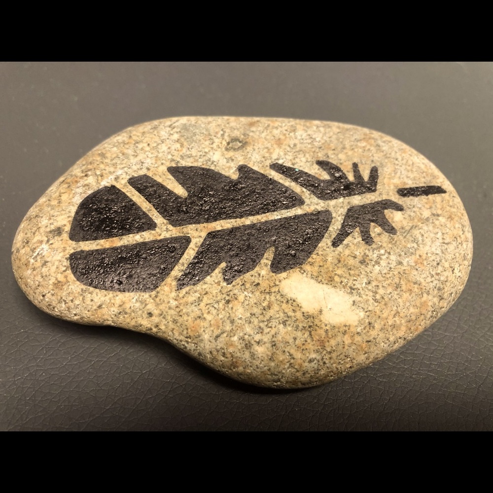Native American Feather Stone Rock